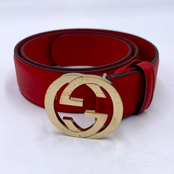 Authentic Gucci Double G Red Leather Belt Preloved main image 12